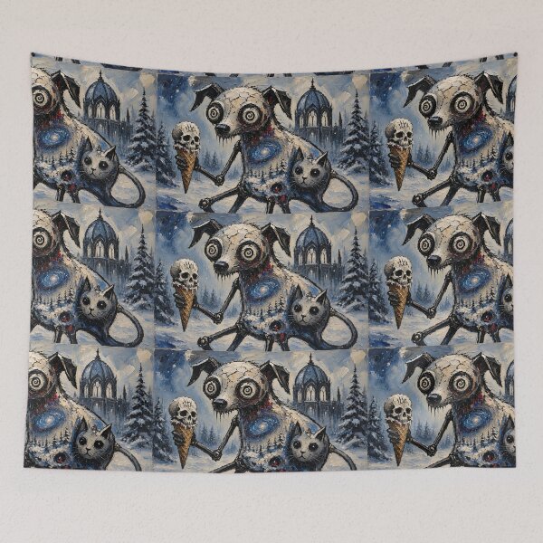 Item preview, Gothic Galaxy Puppy with Skull Cone Surrealism designed and sold by LujziWorld.