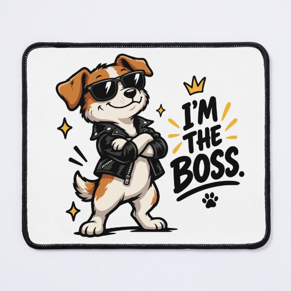 Item preview, I'm the Boss Dog – Cool Dog Cartoon designed and sold by DesignGraphica.