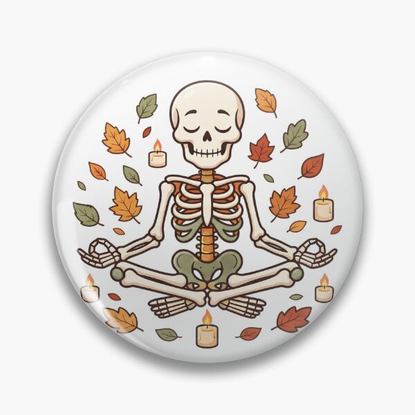 Item preview, Meditating Skeleton with Autumn Leaves designed and sold by Rariks.