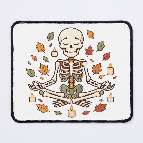 Item preview, Meditating Skeleton with Autumn Leaves designed and sold by Rariks.