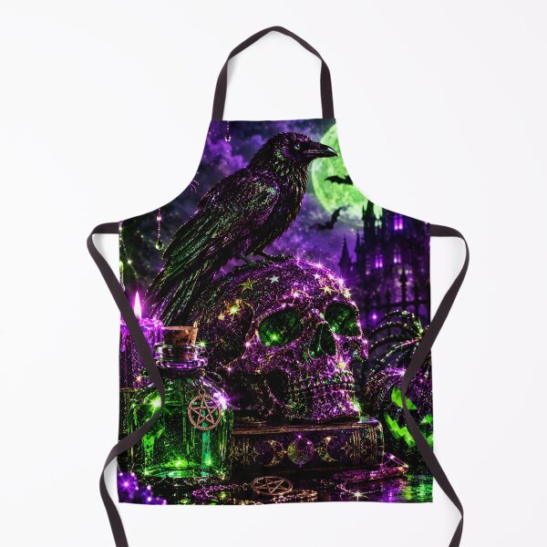 Item preview, Glitter Gothic Skull Raven, Purple Green Halloween designed and sold by BloomOfDesign.