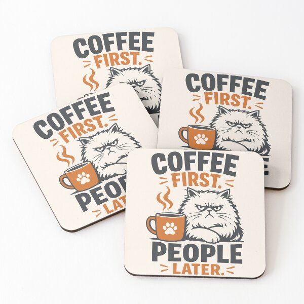Item preview, Funny Coffee First, People Later Grumpy Cat designed and sold by legendaryskins.