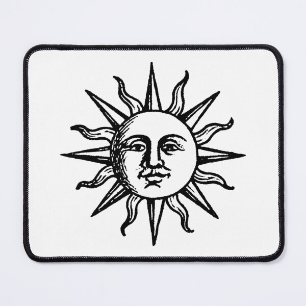 Item preview, Vintage Black and White Woodcut Sun with Human Face and Rays designed and sold by Emily Waters.