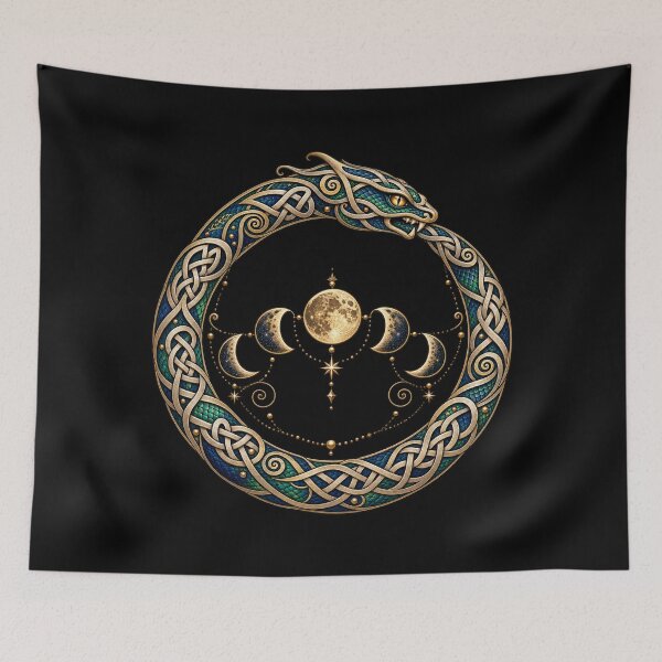Item preview, Lunar Ouroboros - Serpent and Moon Phases designed and sold by lAnJefurtifeu.