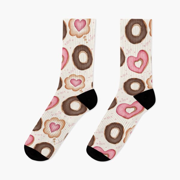 Item preview, Chocolate Donuts and Sweet Hearts Pattern designed and sold by DigiBlossom.