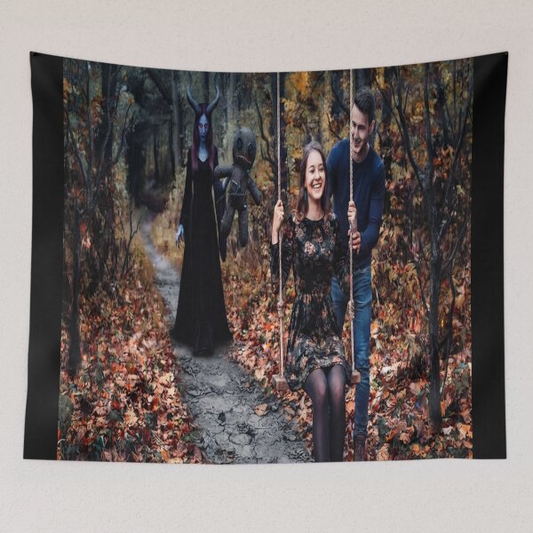 Item preview, Creepy Horned Witch and Voodoo Doll Watching Couple designed and sold by AfresStudio.