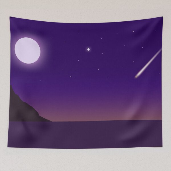 Item preview, Comet Over Ocean Under Full Moon designed and sold by ArtisticJump.