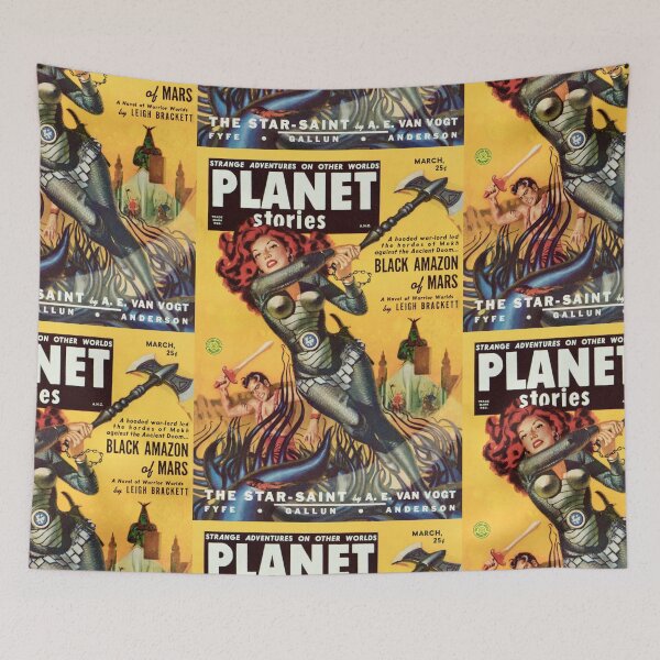 Item preview, Planet Stories Magazine (March 1951) "Black Amazon of Mars" - Cover  Art by Allen Anderson designed and sold by centuryretromedia.