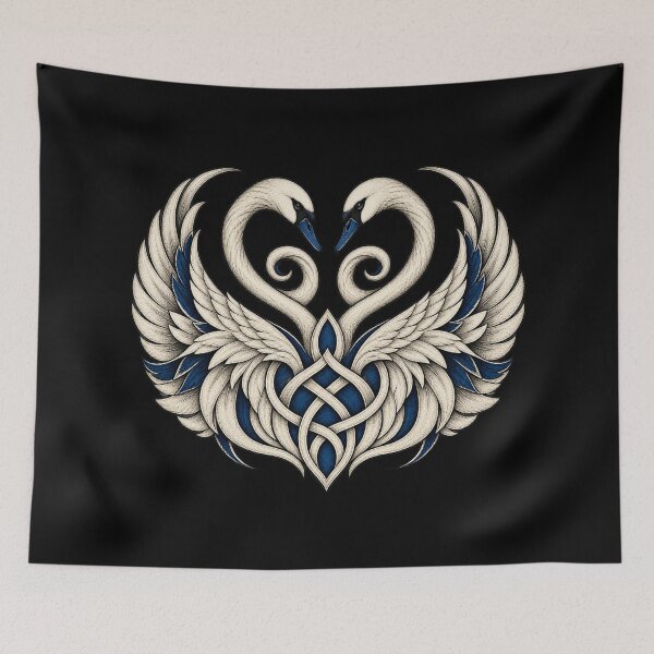 Item preview, Double spiral swans - Celtic emblem of union designed and sold by lAnJefurtifeu.