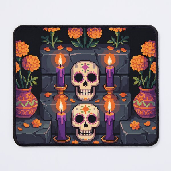 Item preview, Marigold Sugar Skull Altar | Dia De Los Muertos Pixel Art designed and sold by PixelBrujeria.