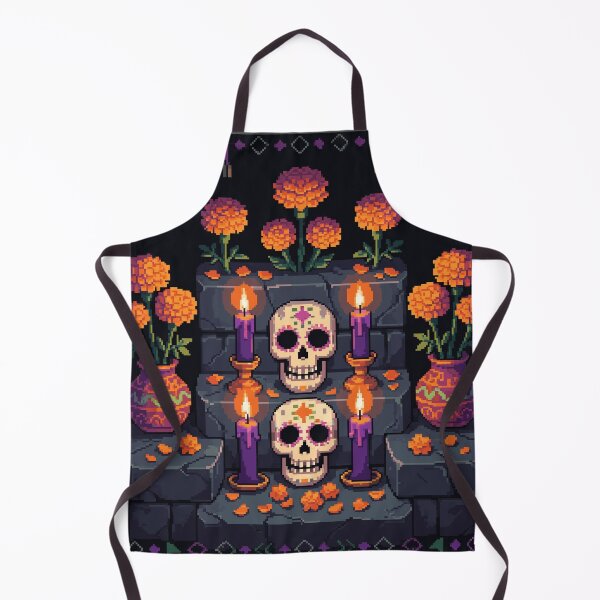 Item preview, Marigold Sugar Skull Altar | Dia De Los Muertos Pixel Art designed and sold by PixelBrujeria.