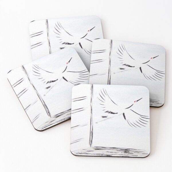 Item preview, Crane in Flight Seen from Window| Minimalist Zen Drawing designed and sold by AngelaMarieArt.