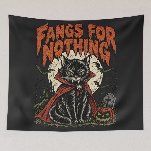 Item preview, Funny Fangs For Nothing Vampire Black Cat designed and sold by legendaryskins.