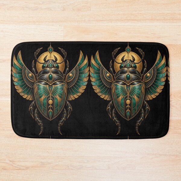 Item preview, Egyptian Scarab Eternal Motion Gold Emerald Emblem designed and sold by AnadAA.