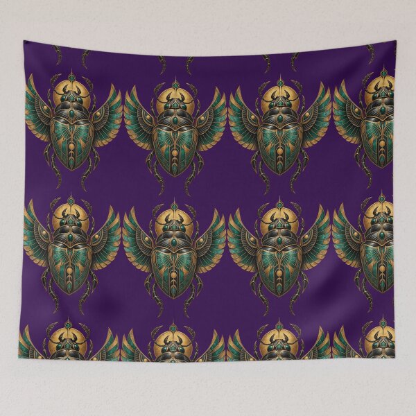 Item preview, Egyptian Scarab Eternal Motion Gold Emerald Emblem designed and sold by AnadAA.
