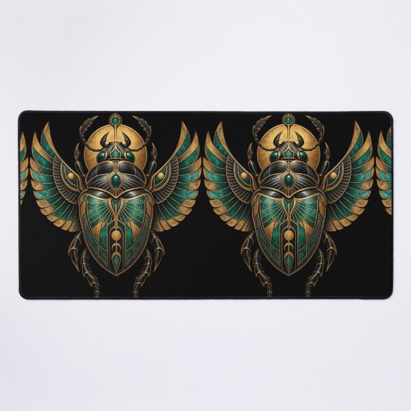 Item preview, Egyptian Scarab Eternal Motion Gold Emerald Emblem designed and sold by AnadAA.