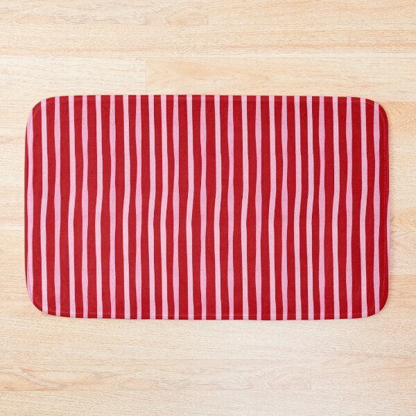 Item preview, Red Cherry and Pink Vertical Stripes Preppy Aesthetic Pattern | Retro Red and Light Pink Striped Pattern Gift for Women | Coquette Red and Pink Vertical Stripes Nursery and Room Decor designed and sold by VivaFy.