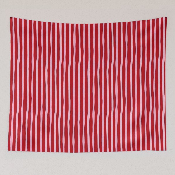 Item preview, Red Cherry and Pink Vertical Stripes Preppy Aesthetic Pattern | Retro Red and Light Pink Striped Pattern Gift for Women | Coquette Red and Pink Vertical Stripes Nursery and Room Decor designed and sold by VivaFy.