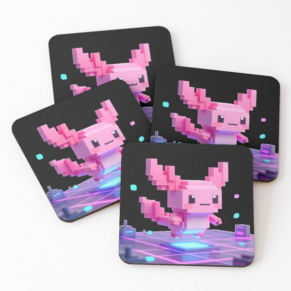 Item preview, 3D Voxel Axolotl Cyberpunk Gamer Art designed and sold by Thompika.