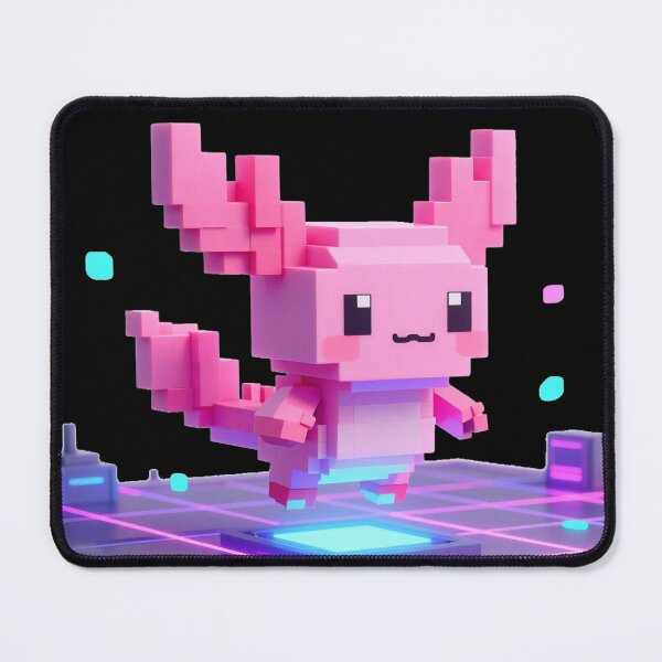Item preview, 3D Voxel Axolotl Cyberpunk Gamer Art designed and sold by Thompika.