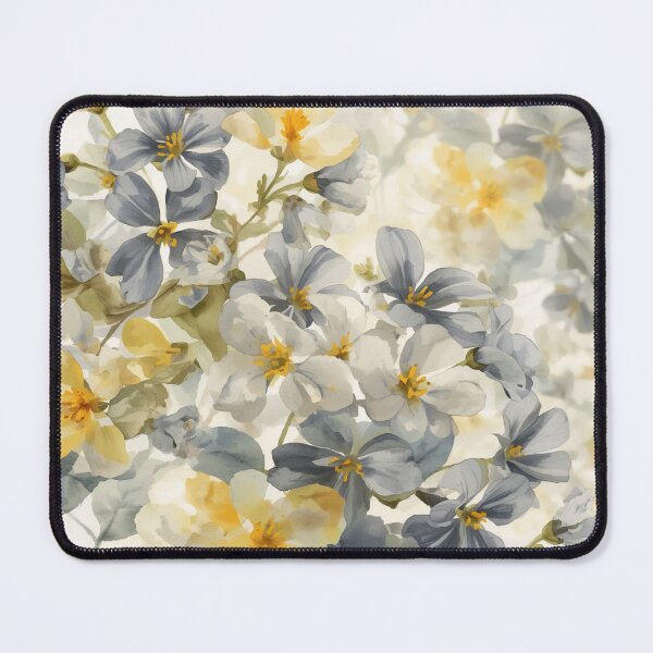 Item preview, Yellow Gray Flowers Art designed and sold by SeaStarAlex.