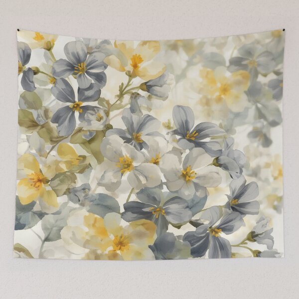 Item preview, Yellow Gray Flowers Art designed and sold by SeaStarAlex.