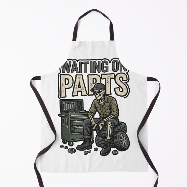Item preview, Waiting On Parts Funny Garage Mechanic Skeleton designed and sold by ArtDesignTp.