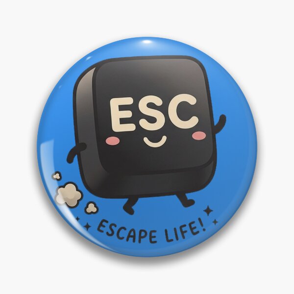 Item preview, Cute ESC Key Escape Life - Funny Keyboard Chibi Tech Humor designed and sold by CleverCulture.