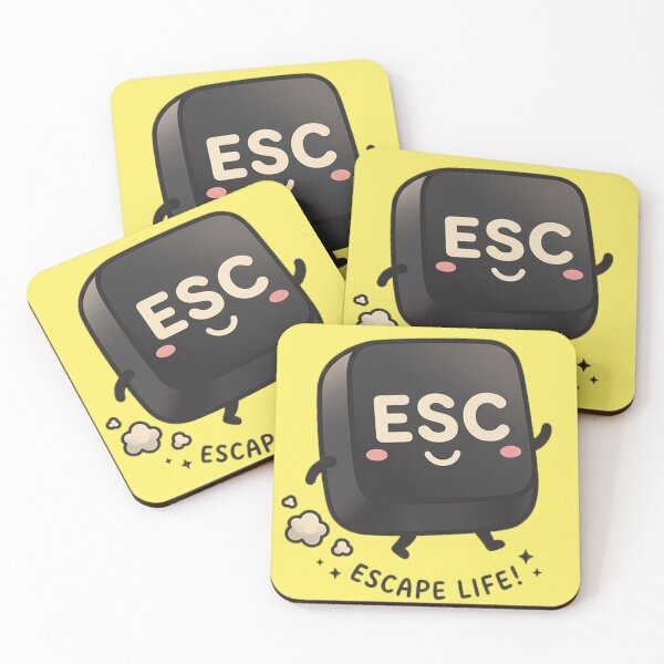 Item preview, Cute ESC Key Escape Life - Funny Keyboard Chibi Tech Humor designed and sold by CleverCulture.