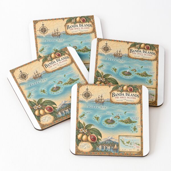 Item preview, Banda Islands Spice Islands Heritage Map designed and sold by Larkfound Studio.