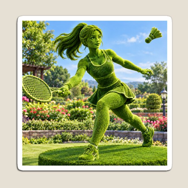 Item preview, Grass Badminton Player  designed and sold by AwesomeDigiShop.