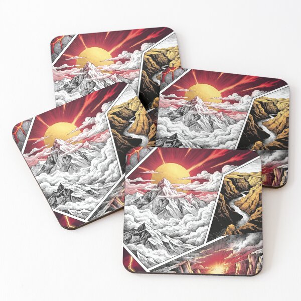Item preview, Vintage Mountain Adventure Landscape designed and sold by ElagoozArt.