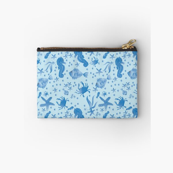 Item preview, Seahorses, Starfish, Fish, and Crabs in Blue Larger Scale designed and sold by Nana Dancer Designs.