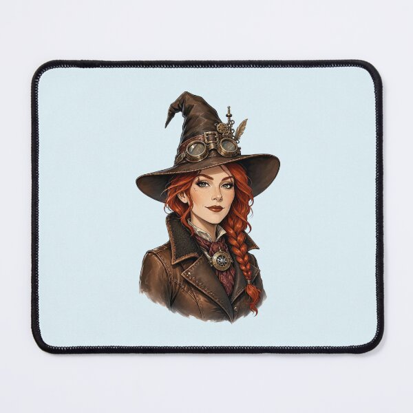 Item preview, Steampunk Witch – Victorian Redhead with Goggles and Witch Hat designed and sold by SweetLilith.