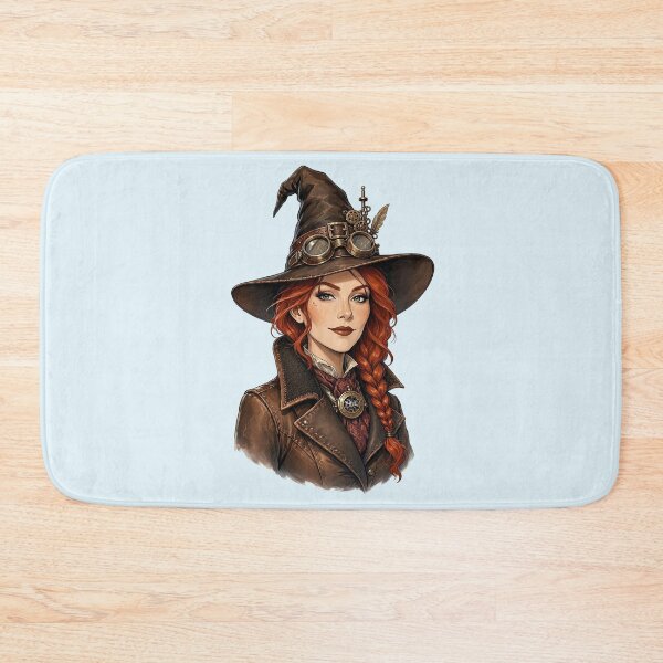 Item preview, Steampunk Witch – Victorian Redhead with Goggles and Witch Hat designed and sold by SweetLilith.