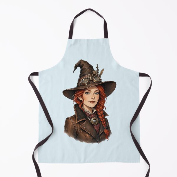Item preview, Steampunk Witch – Victorian Redhead with Goggles and Witch Hat designed and sold by SweetLilith.