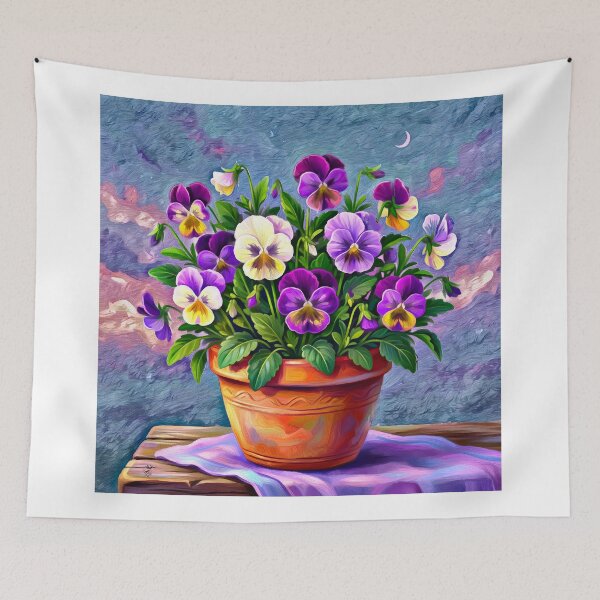 Item preview, Moonlit Pansy Garden designed and sold by Anas Arts.