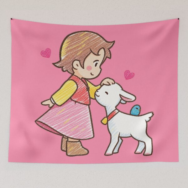 Item preview, Heidi petting a goat designed and sold by YChangShop.