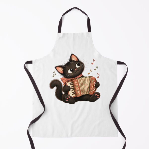 Item preview, Cute Black Cat Playing Accordion – Musical Cat designed and sold by INVITOARTE.