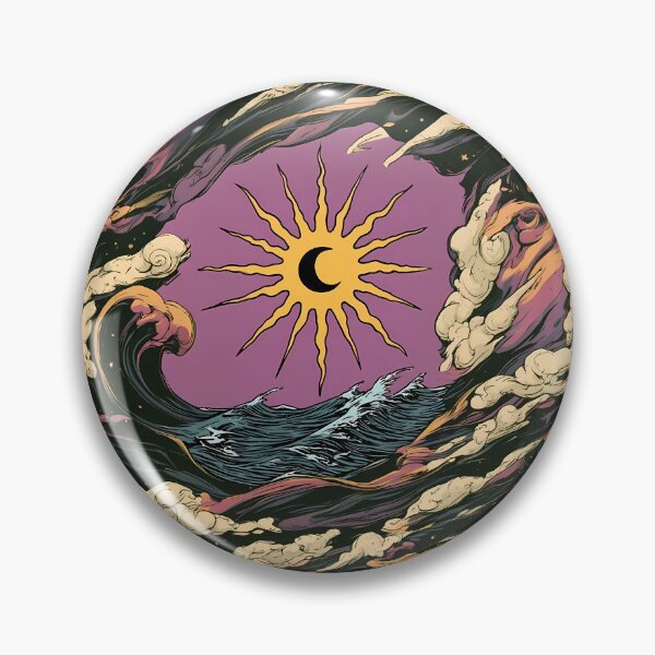 Item preview, Celestial Sun Moon Eye Mystical Ocean Art designed and sold by Lunat1kk.