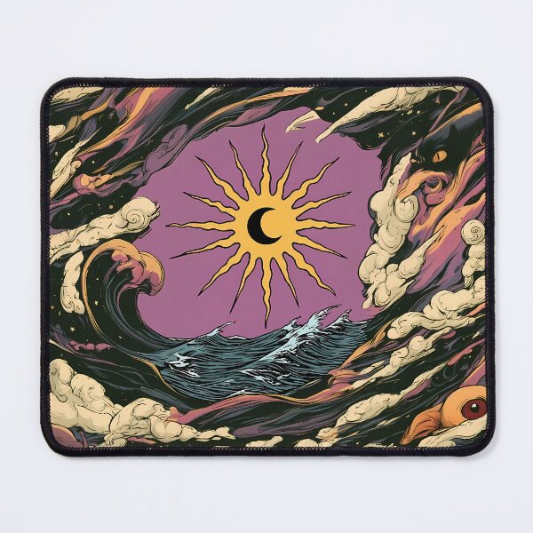 Item preview, Celestial Sun Moon Eye Mystical Ocean Art designed and sold by Lunat1kk.