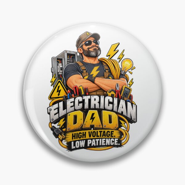 Item preview, Electrician Dad – High Voltage Low Patience Funny Electrician Gift designed and sold by Kilzawa.