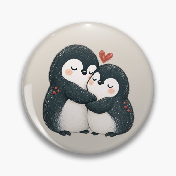 Item preview, Nordic Hugs, Cozy Penguin Couple with Red Winter Accents designed and sold by VelvetClawStudio.