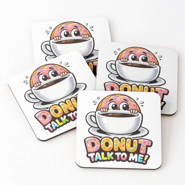 Item preview, Donut Talk To Me — Cute Funny Donut & Coffee Character designed and sold by GeorgyCrafts.