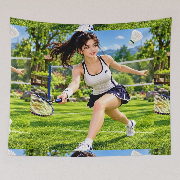 Item preview, Badminton Player  designed and sold by AwesomeDigiShop.