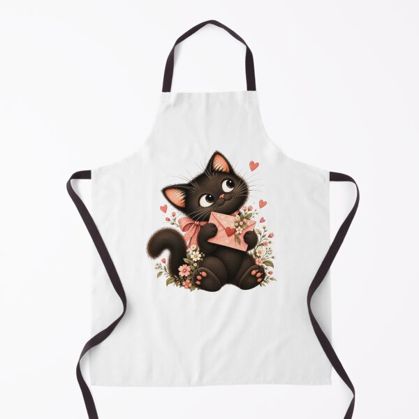 Item preview, Cute Black Cat with Love Letter – Romantic Cat designed and sold by INVITOARTE.