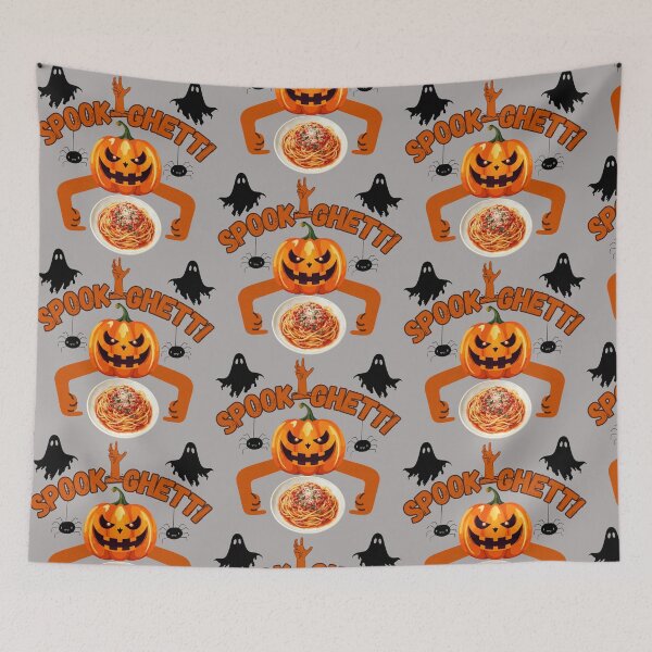 Item preview, Spook-Ghetti | Cute Halloween Pumpkin, Ghost & Spider | Funny Food Pun designed and sold by 22k Lab Studio.