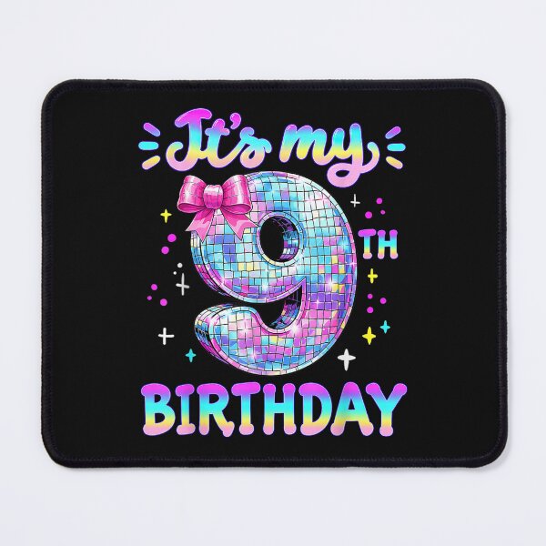 Item preview, Groovy It's 9th Birthday Bow Disco Ball 9 Year Old Bday Girl designed and sold by ArtByimamS.