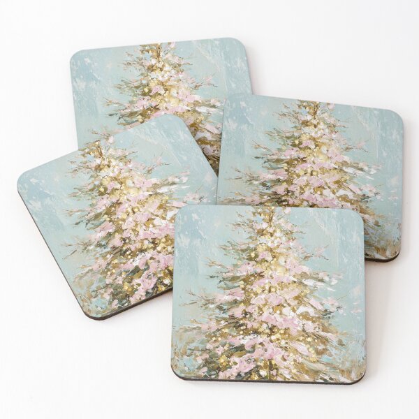 Item preview, Pink Hand painted Christmas Tree card designed and sold by MendaciousMina.