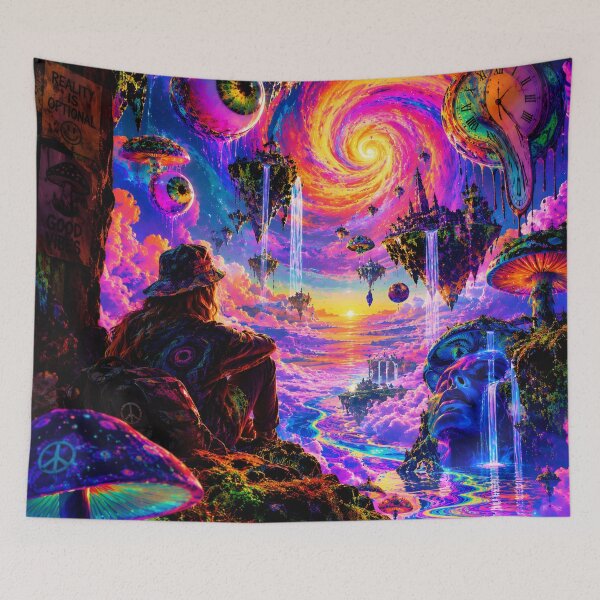 Item preview, Reality Is Optional Psychedelic Trippy Dreamscape Art designed and sold by BloomOfDesign.